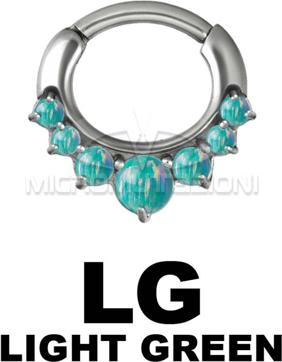 Steel Septum Clicker With Synthetic Opal And Curved (750x750), Png Download