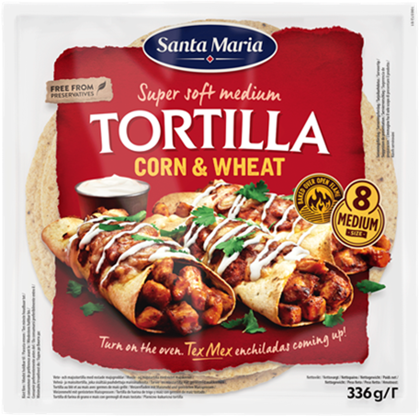 Corn & Wheat Tortilla (960x960), Png Download