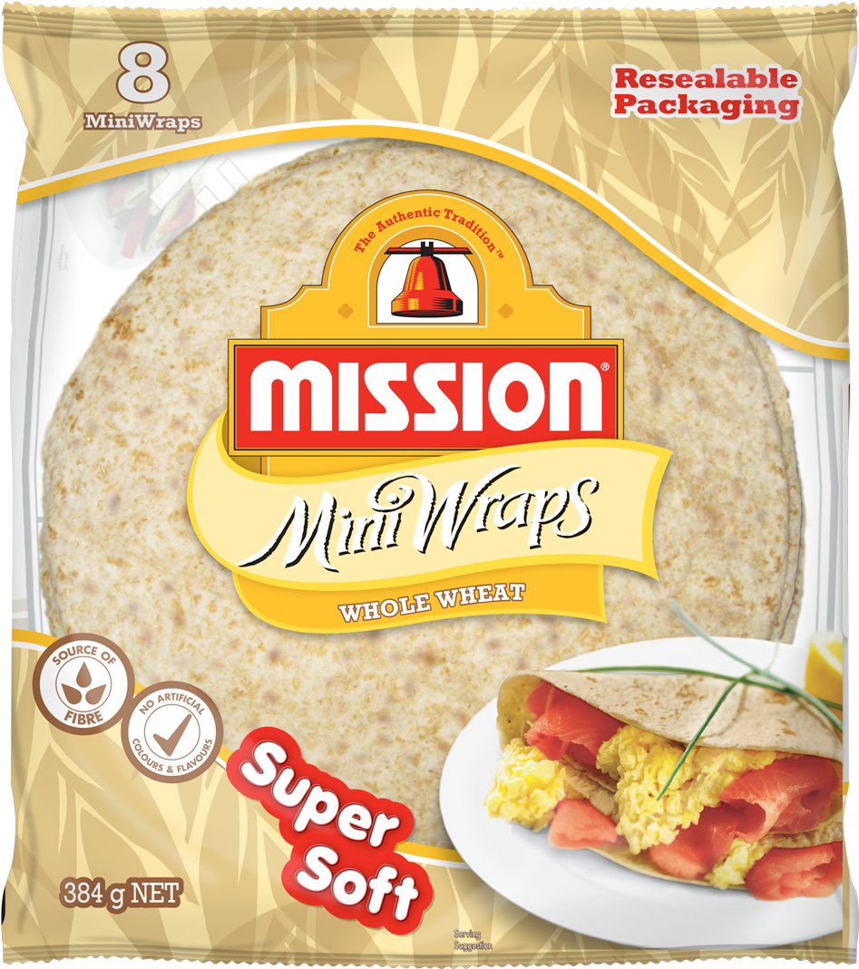 Mission Whole Wheat Mini Wraps 8” (1105x1105), Png Download
