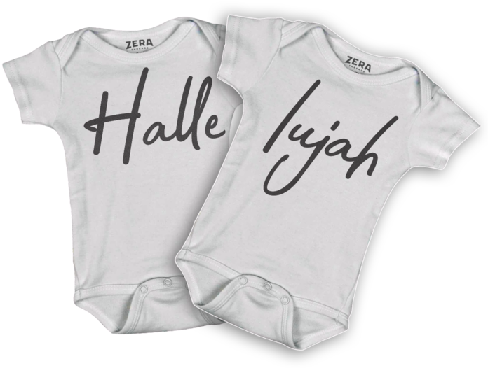 "hallelujah" Twin Unisex 2-piece Onesie Set (700x700), Png Download