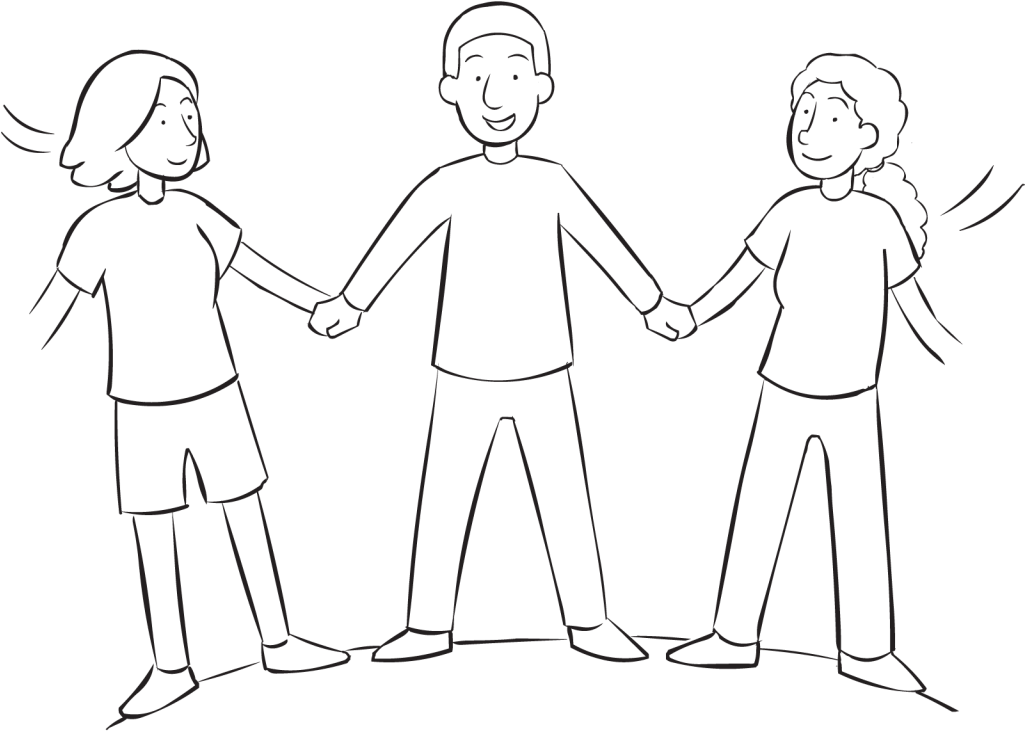 Back Three People Holding Hands And Leaning Back In (1024x768), Png Download