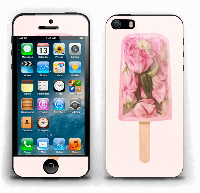 Rose Garden Popsicle Skin Iphone 5s (800x775), Png Download