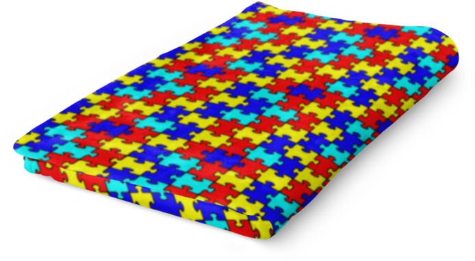 Autism Awareness Puzzle Pieces Fleece Blanket (740x740), Png Download