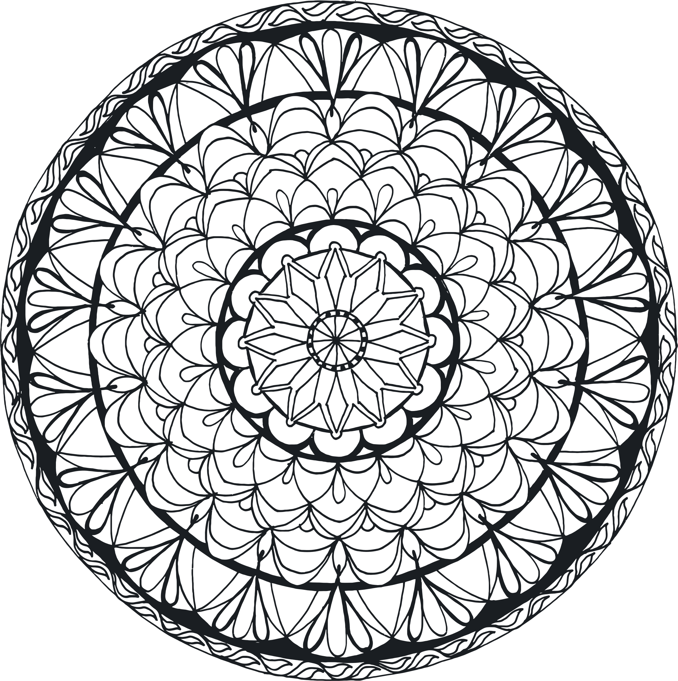 This Free Icons Png Design Of Hand Drawn Mandala 2 (2290x2300), Png Download