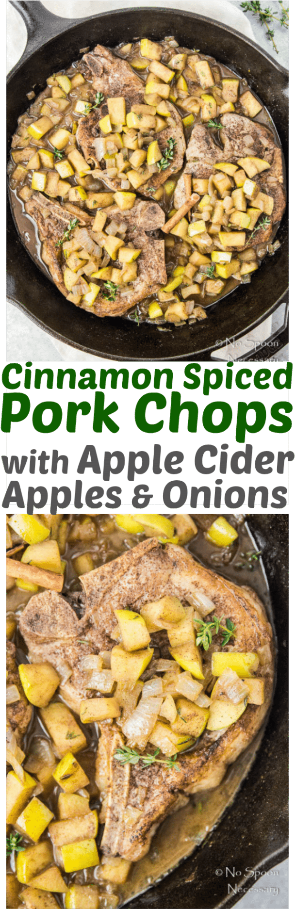 Cinnamon Spiced Pork Chops With Apple Cider Apples (620x1911), Png Download