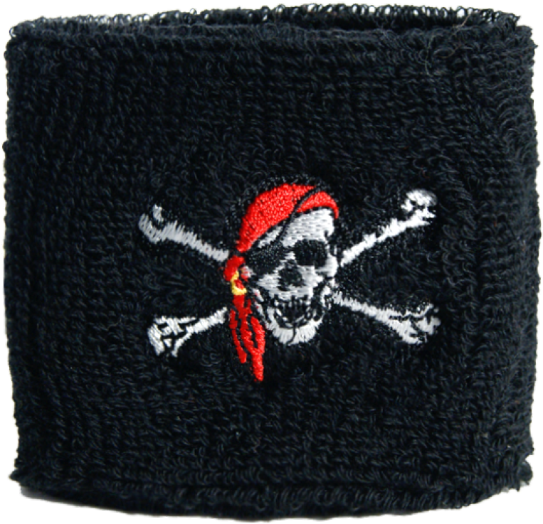 Pirate With Bandana Wristband / Sweatband (1500x1123), Png Download