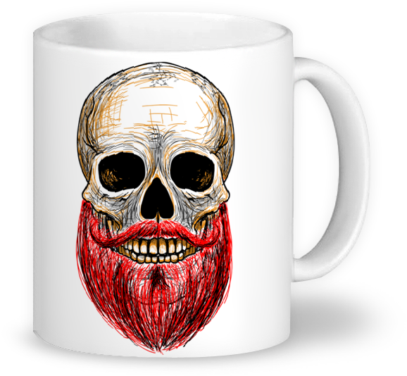 Caneca Caveira Barbada De Weber Bagettina (800x800), Png Download