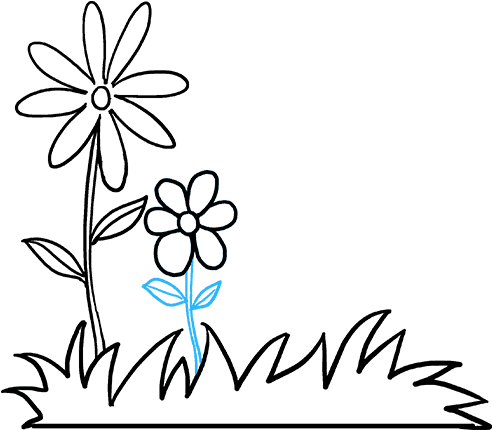 How To Draw Flower Garden (680x678), Png Download