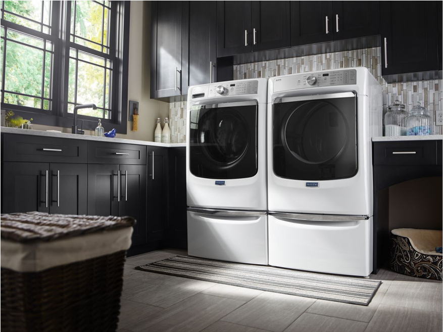 Maytag® 7 - 4 Cu - Ft - White Front Load Electric Dryer-med3500fw (1280x656), Png Download