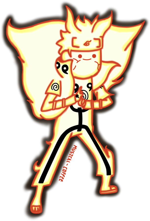 Minato Kurama Mode - Naruto Adventure Time Style (720x960), Png Download