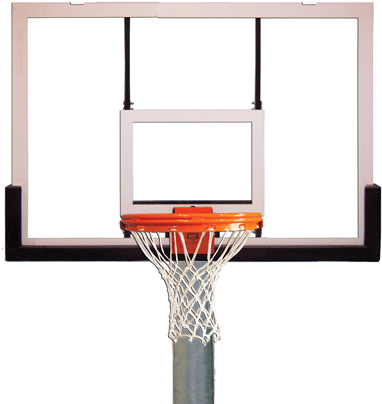 Heavy Duty Gooseneck Package Basketball System - Gared 42" X 60" Outdoor Glass Backboard (460x460), Png Download