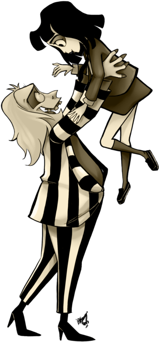 Bssqtxmcyae8ycp - Beetlejuice And Lydia Cartoon (400x817), Png Download