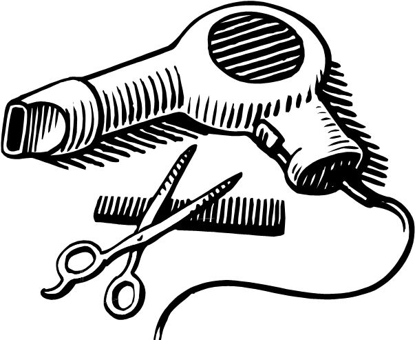 Download Png Black And White Library Hair Stylist Clipart