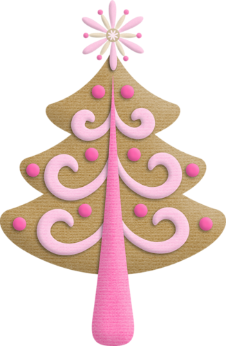 Xmas Trees - Light Pink Christmas Clip Art (327x500), Png Download