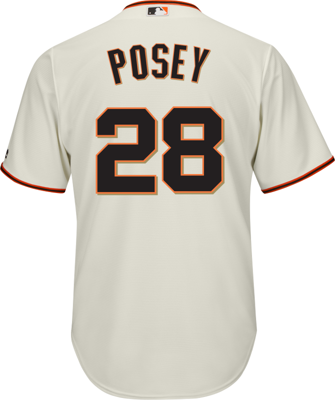 San Francisco Giants Buster Posey White Men's Jersey (670x800), Png Download