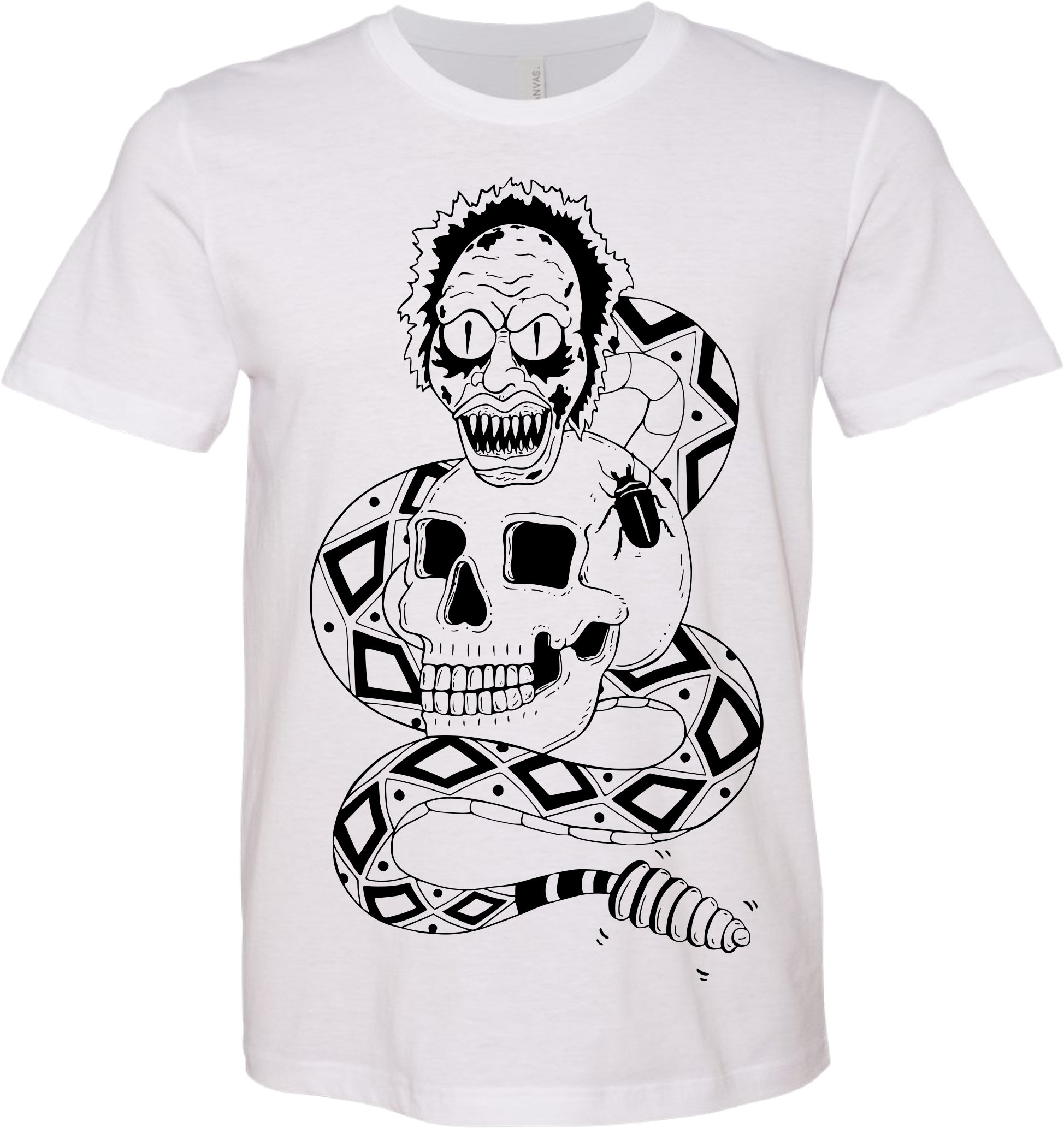 Beetlejuice Rattler T-shirt - Skull (2158x2418), Png Download
