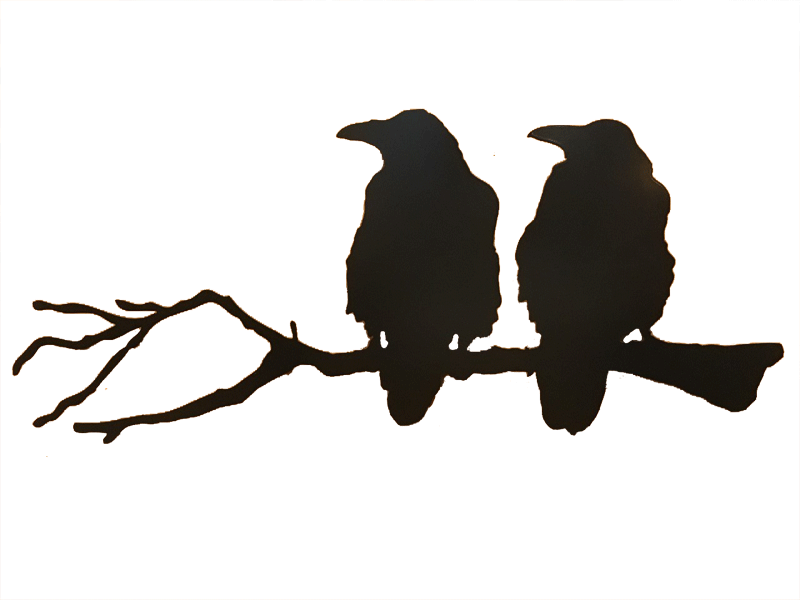 Png Free Library Ravens Silhouette At Getdrawings Com - Raven On A Branch (800x600), Png Download