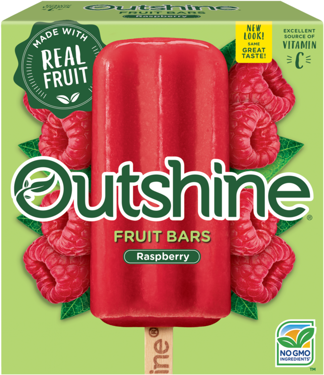 Outshine Raspberry Fruit Bars - Outshine Raspberry (750x750), Png Download