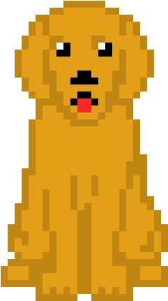 Golden Retriever - Pixel Art Sharingan (340x550), Png Download