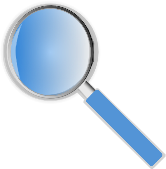 Magnifying Glass Clip Art At Clker Com - Magnifying Glass Clipart Blue (570x598), Png Download