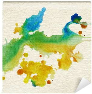 Abstract Watercolor, Ink Splashes On Brown Grainy Paper - Watercolor Painting (400x400), Png Download