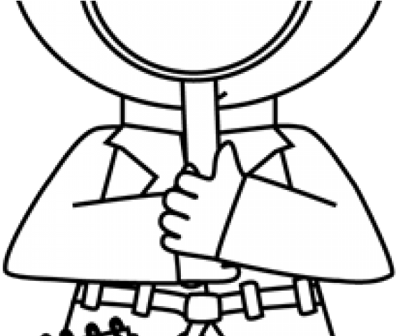 Detective With Magnifying Glass Clipart - Magnifying Glass Clip Art Black And White (640x480), Png Download
