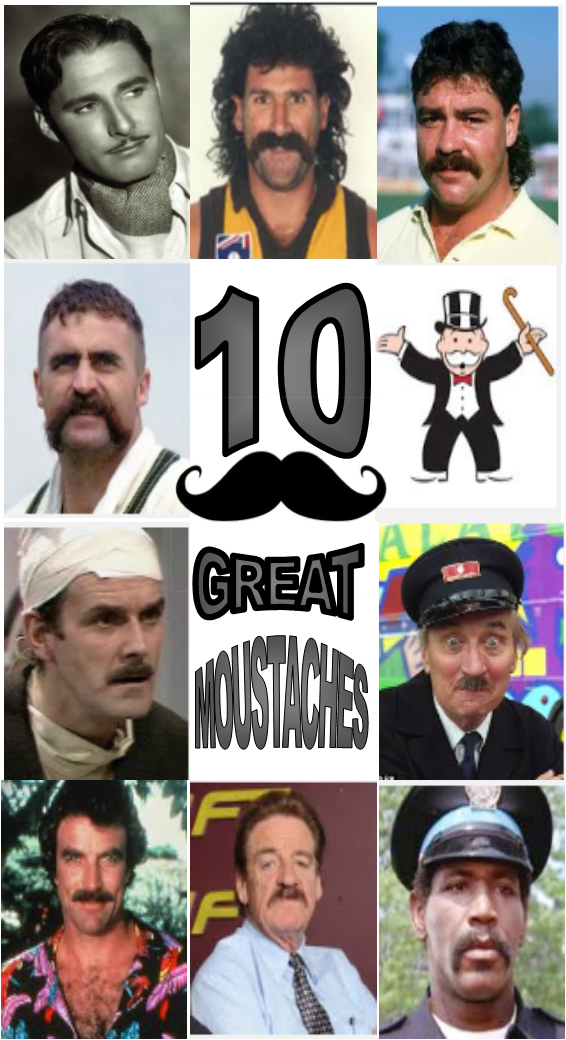 Top 10 Moustaches Final - Collage (566x1040), Png Download