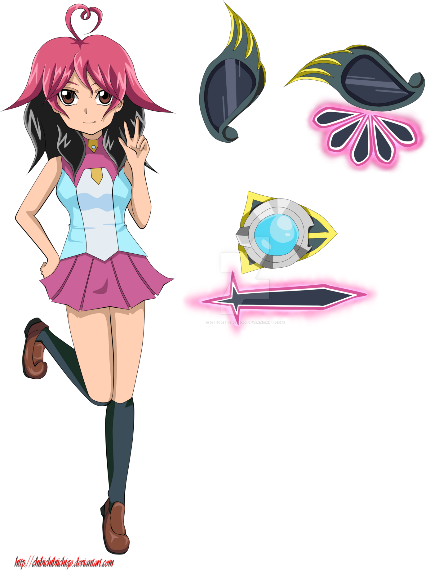 Clip Arc V Oc Sakuraba Hanako By Chibichibiichigo - Yu Gi Oh Oc (1600x1920), Png Download