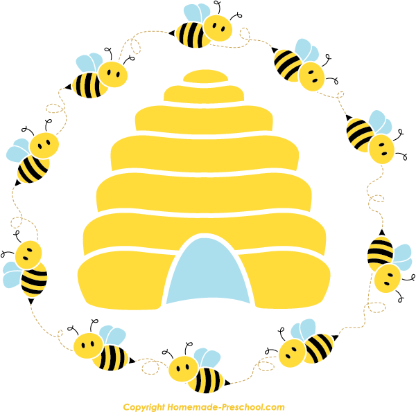Click To Save Image - Cute Beehive (600x595), Png Download