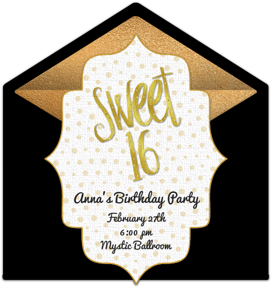 Sweet 16 Birthday Online Invitation - Birthday (650x650), Png Download