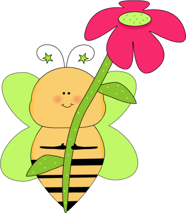Bee Clipart Adorable - Cute Flower Clip Art Free (375x430), Png Download