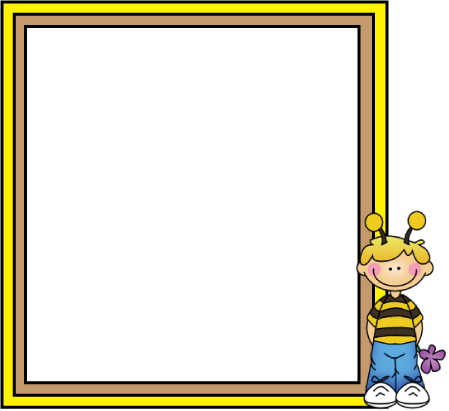 Glass' Classroom Newsletter Sample Printout - Cute Bee Frame (449x411), Png Download