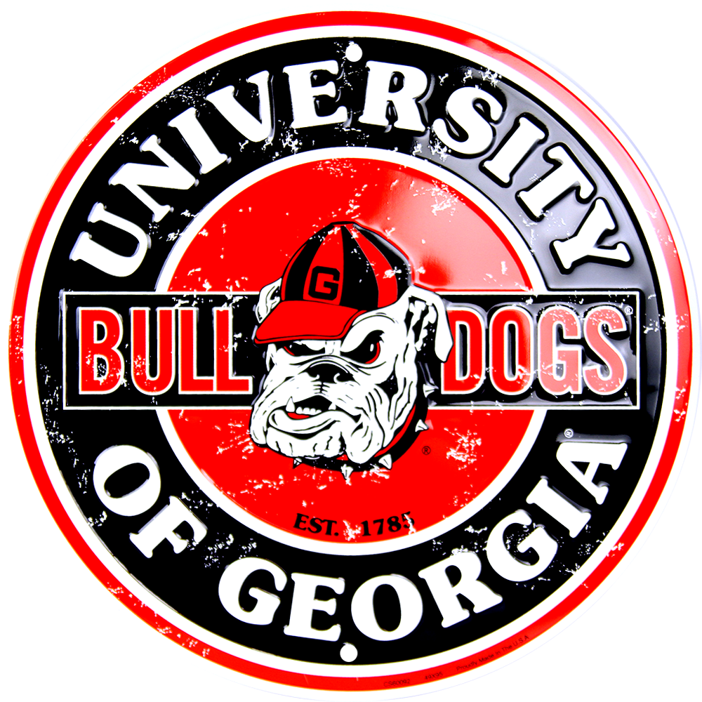 Georgia Bulldogs Circle Sign - University Of Georgia Bulldogs Decorative Wall Sign (600x600), Png Download