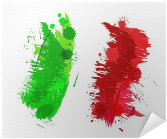 Colored Splashes In Abstract Shape, Italian Flag Poster - Italian Flag Vector (400x400), Png Download