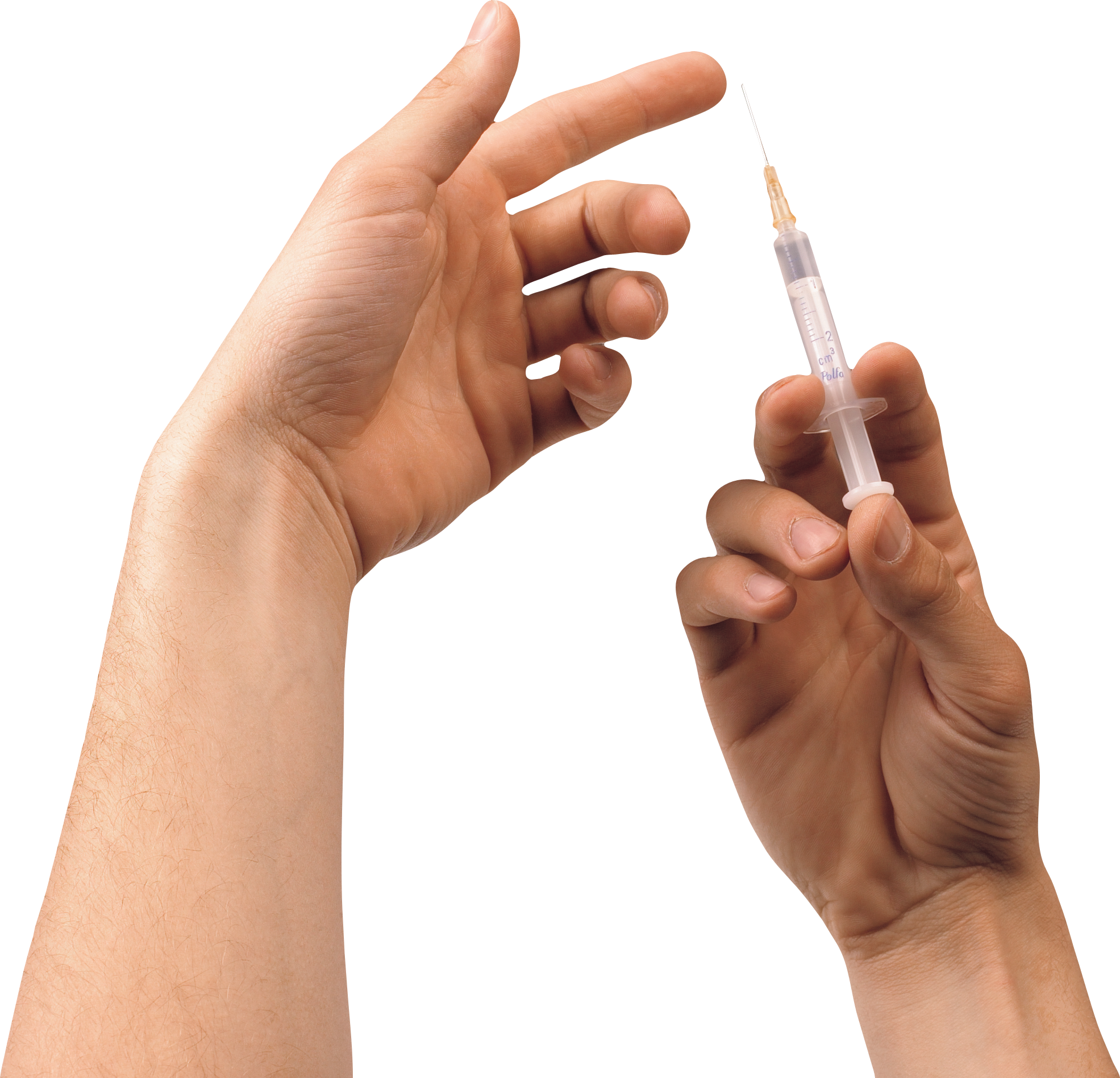 Syringe In Hand Png - Hand Syringe Png (1971x1897), Png Download