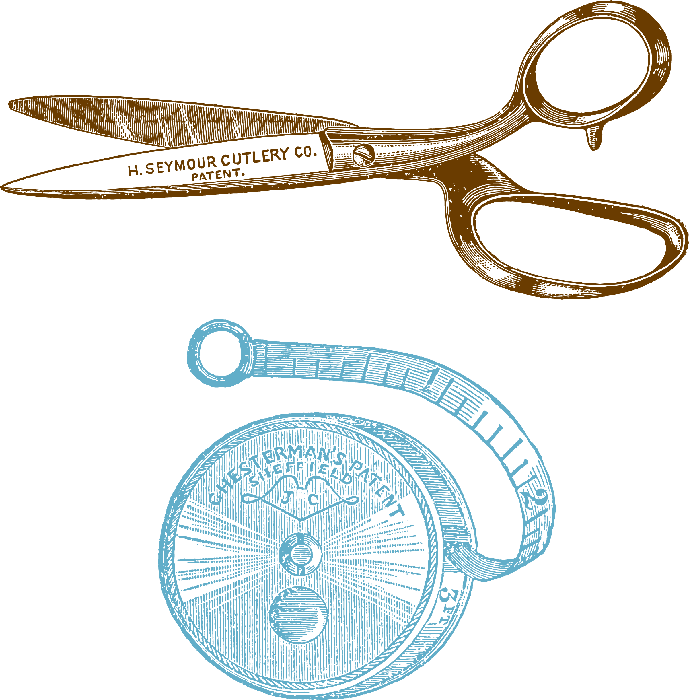 Jpg Download - Vintage Measuring Tape Seamstress (2421x2459), Png Download