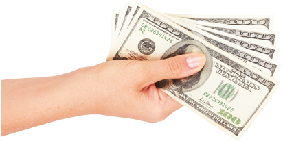 Money In Hands - Hands Holding Money Png (420x328), Png Download