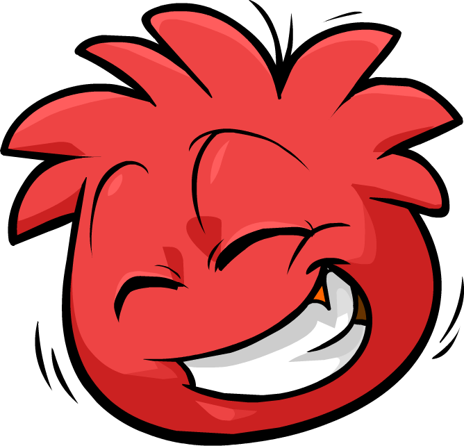 Red Puffle Laughing - Laughing Png (668x642), Png Download