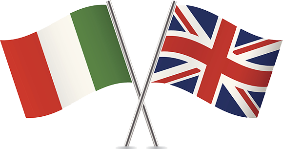 Italian And British Flags - Italian Immigration To Switzerland (580x305), Png Download