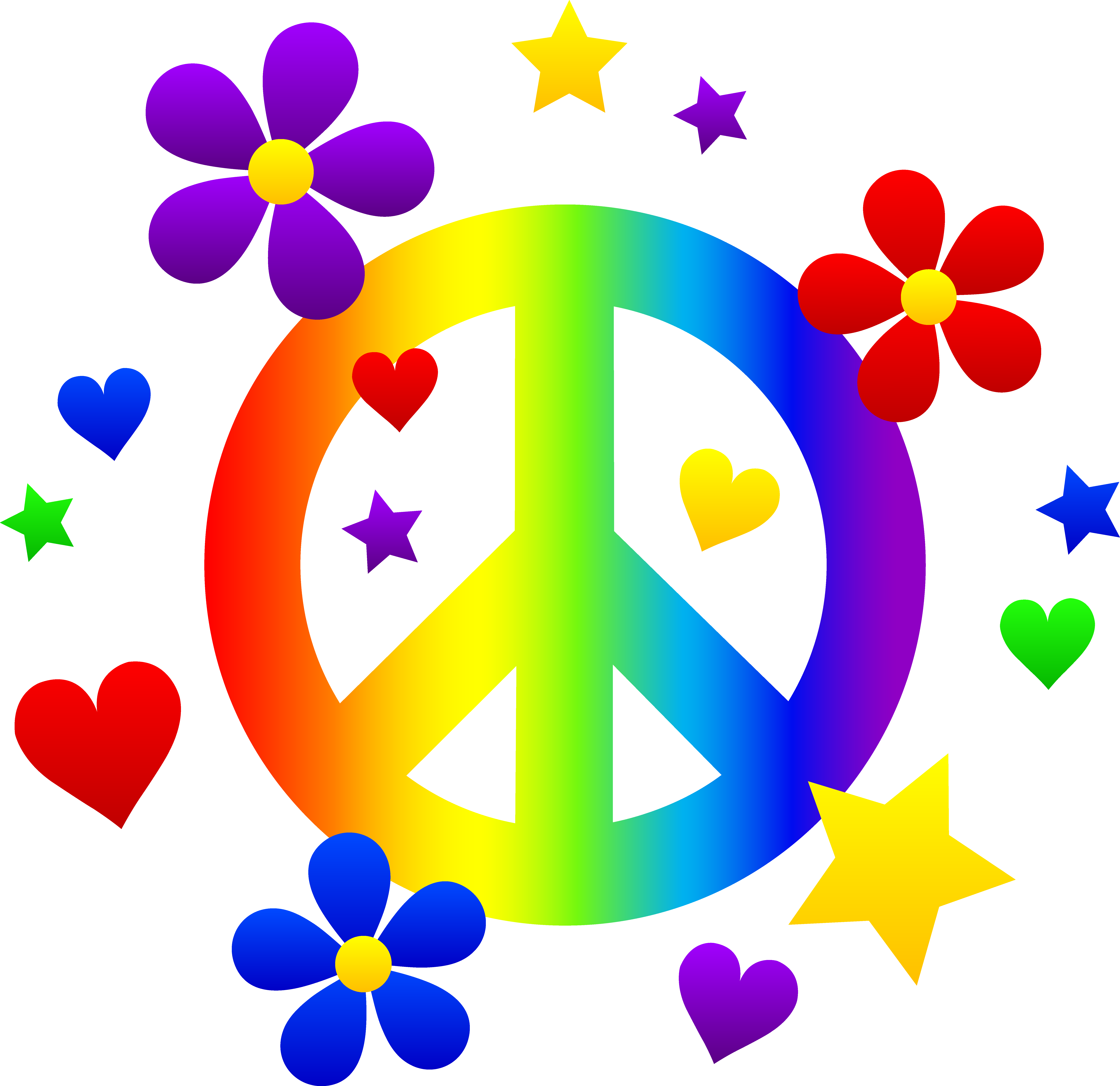 Peace Signs Clip Art (7204x6988), Png Download