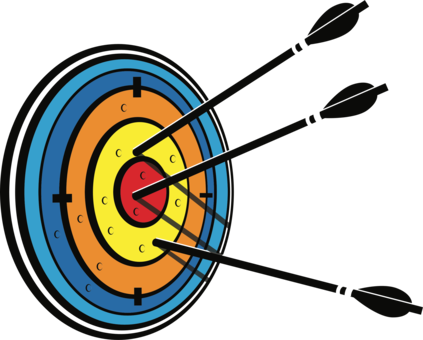 Target Archery Arrow Target Corporation Public Domain - Arrow In Target (423x340), Png Download