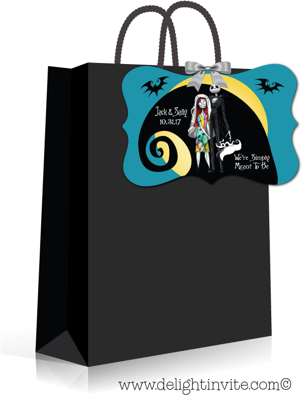Nightmare Before Christmas Wedding Favor Tags - Nightmare Before Christmas Birthday Gift Bags (613x822), Png Download