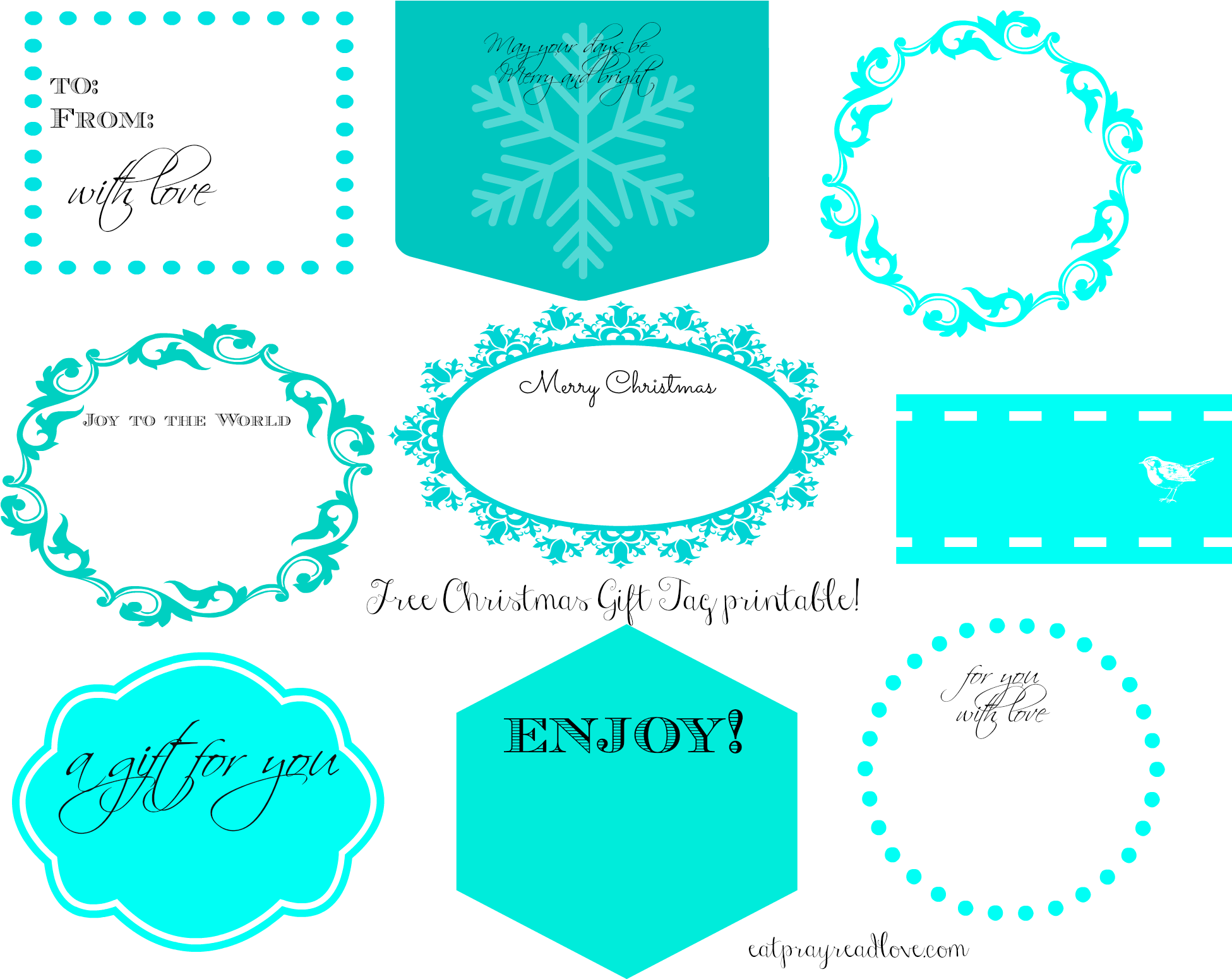 Christmas Printables {free Gift Tags} & A Prayer Request - Printable Teal Christmas Tags (2000x1600), Png Download