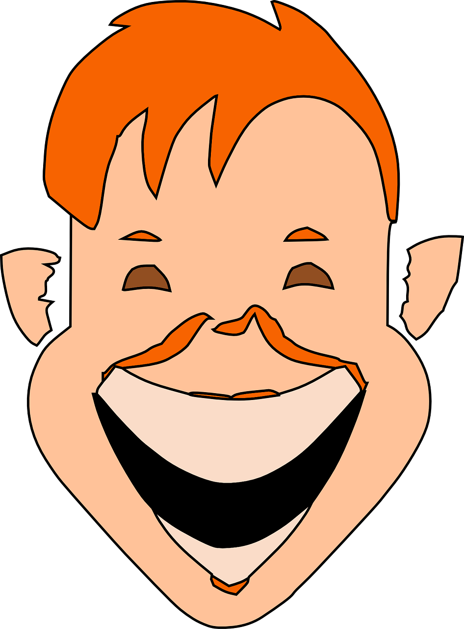 Extreme Laugh Clip Art At - Laugh Man Cartoon Face (438x592), Png Download