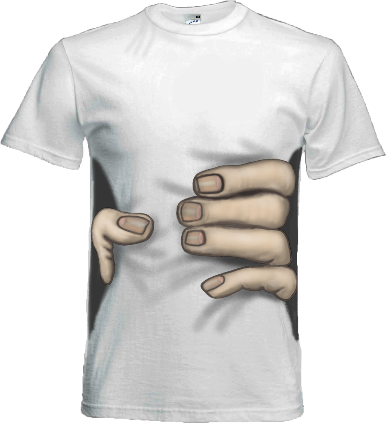 Funny Hand Grab T-shirt In Any Size - T-shirt (1300x1670), Png Download