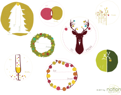 Free Christmas Gift Tags Courtesely From 'notion - Cartoon (455x351), Png Download