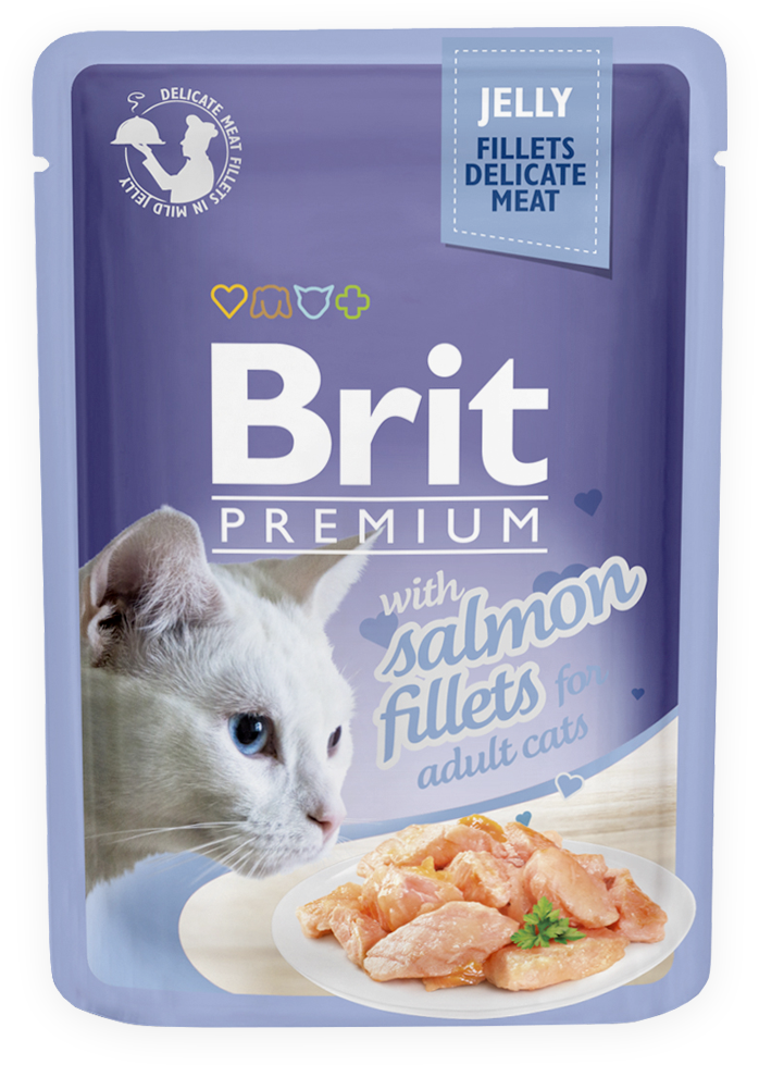Brit Premium Cat Pouch With Salmon Fillets In Jelly - Brit Cat Food Reviews (1200x1600), Png Download