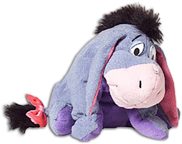 Stuffed Eeyore Plush Toy Winnie The Pooh Donkey Disney - Eeyore Plush Png (641x500), Png Download