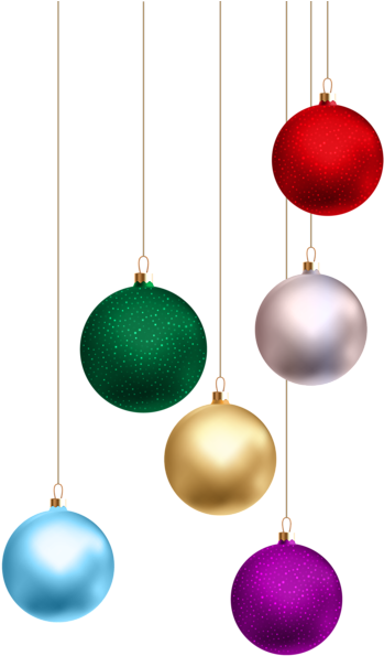 Christmas Balls Png Transparent Clip Art - Png Hanging Balls For Christmas (361x600), Png Download