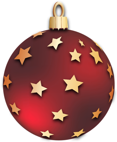 Golden Style Christmas Ball Png - Christmas Ornaments Clipart Red (409x497), Png Download